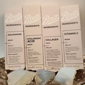 Boots 4  Bundle NEW Hyaluronic Acid, Collagen, Vitamin C, & Niacinamide Serum